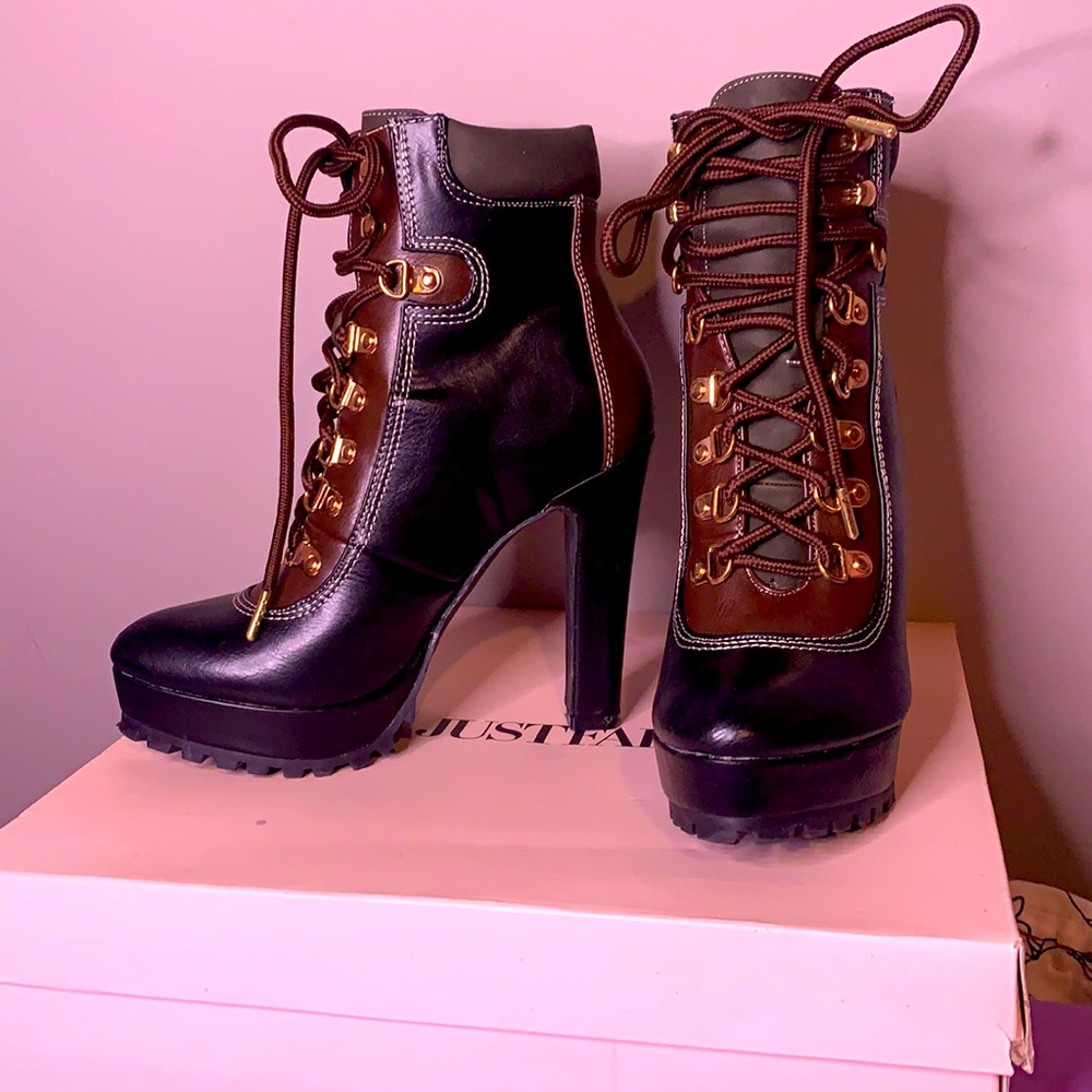 JustFab booties. Multi color.